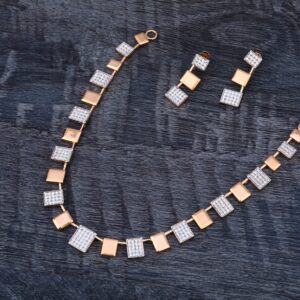750 Rose Gold Hallmark Gorgeous Ladies Necklace Set RN325