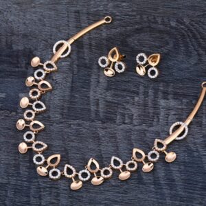 750 Rose Gold Hallmark Fancy Ladies Necklace Set RN326