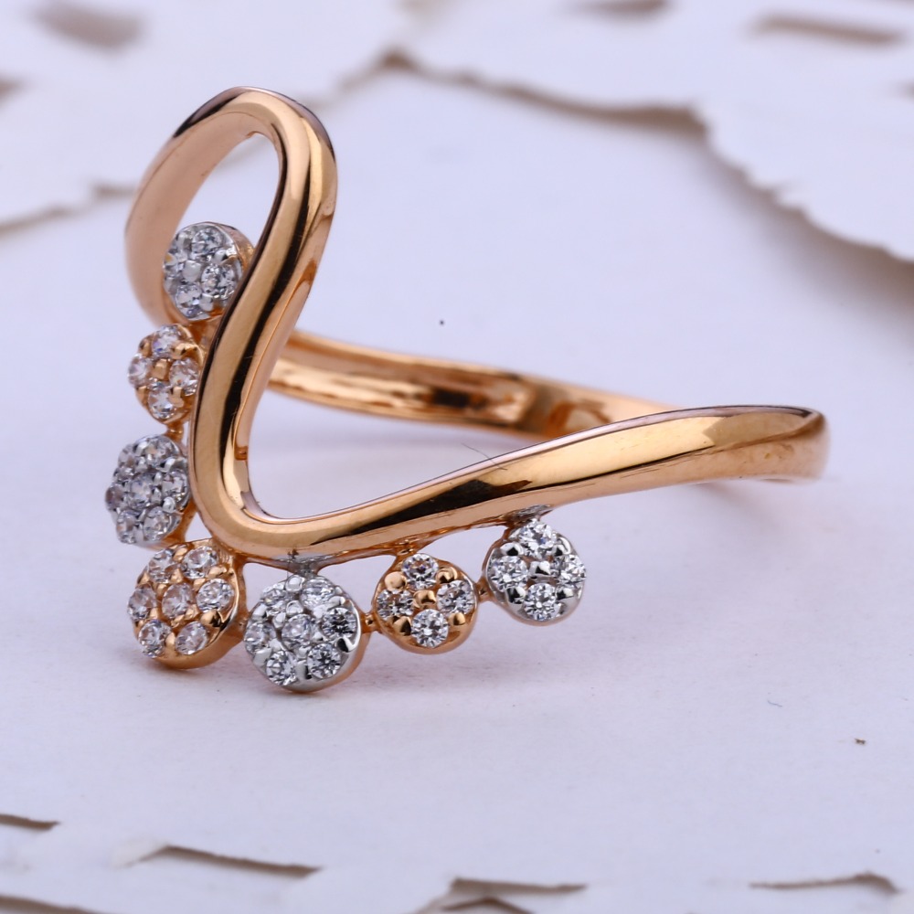 18KT Rose Gold Hallmark Delicate Women's Ring RLR759