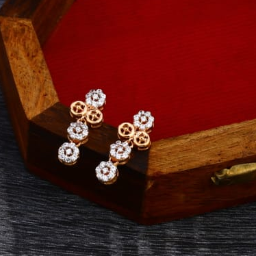 750 Rose Gold Hallmark Delicate Ladies Necklace Set RN321 - Image 2
