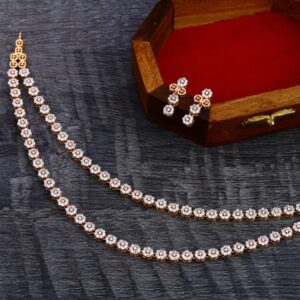 750 Rose Gold Hallmark Delicate Ladies Necklace Set RN321