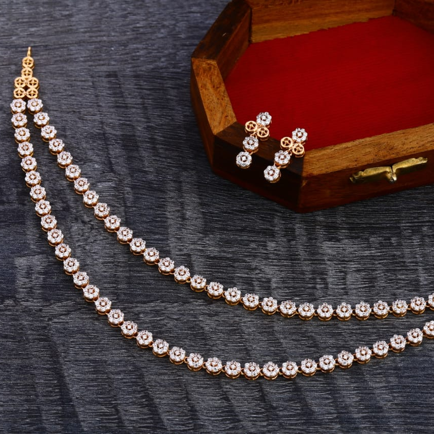 750 Rose Gold Hallmark Delicate Ladies Necklace Set RN321