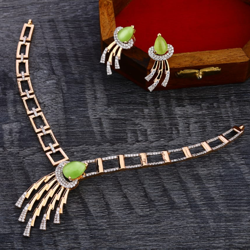 750 Rose Gold Delicate Ladies Necklace Set RN330