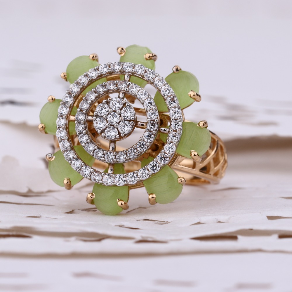 18KT Ladies Rose Gold Stylish Hallmark Ring RLR874