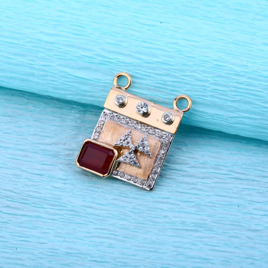 750 CZ Rose Gold Classic Mangalsutra Pendant RMPN124