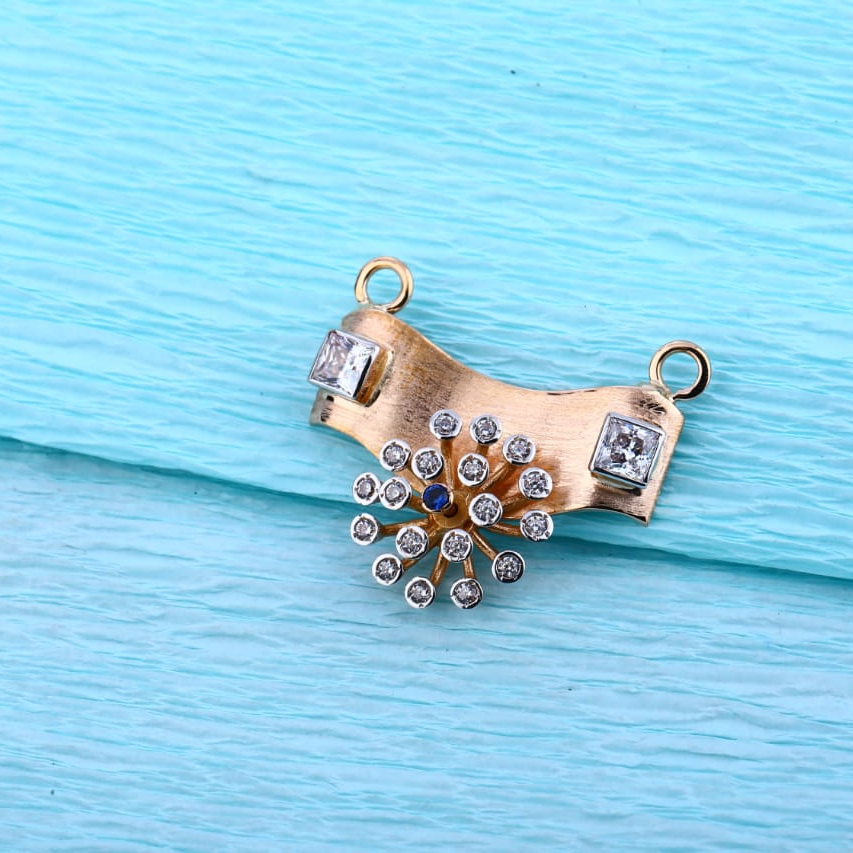 750 CZ Rose Gold Stylish Mangalsutra Pendant RMPN125