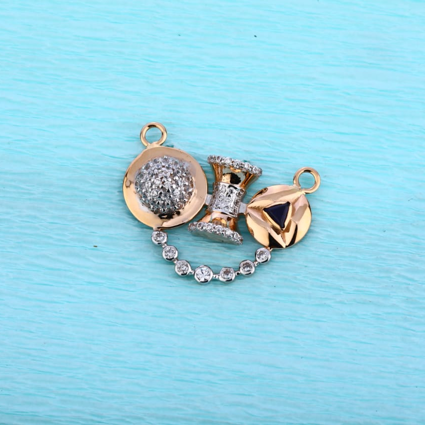 750 CZ Rose Gold Exclusive Mangalsutra Pendant RMPN146