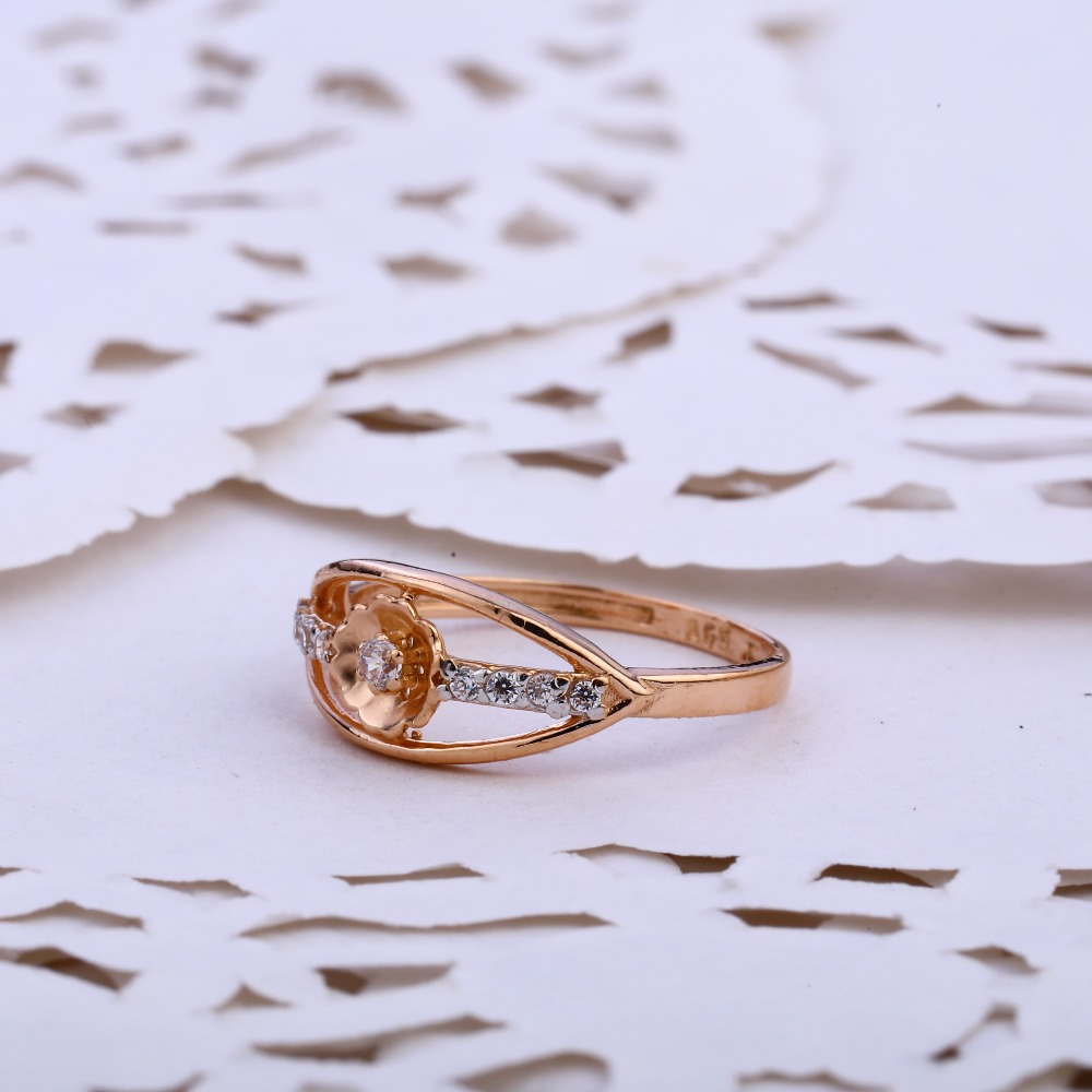 18KT Ladies Rose Gold  Classic Hallmark Ring RLR860