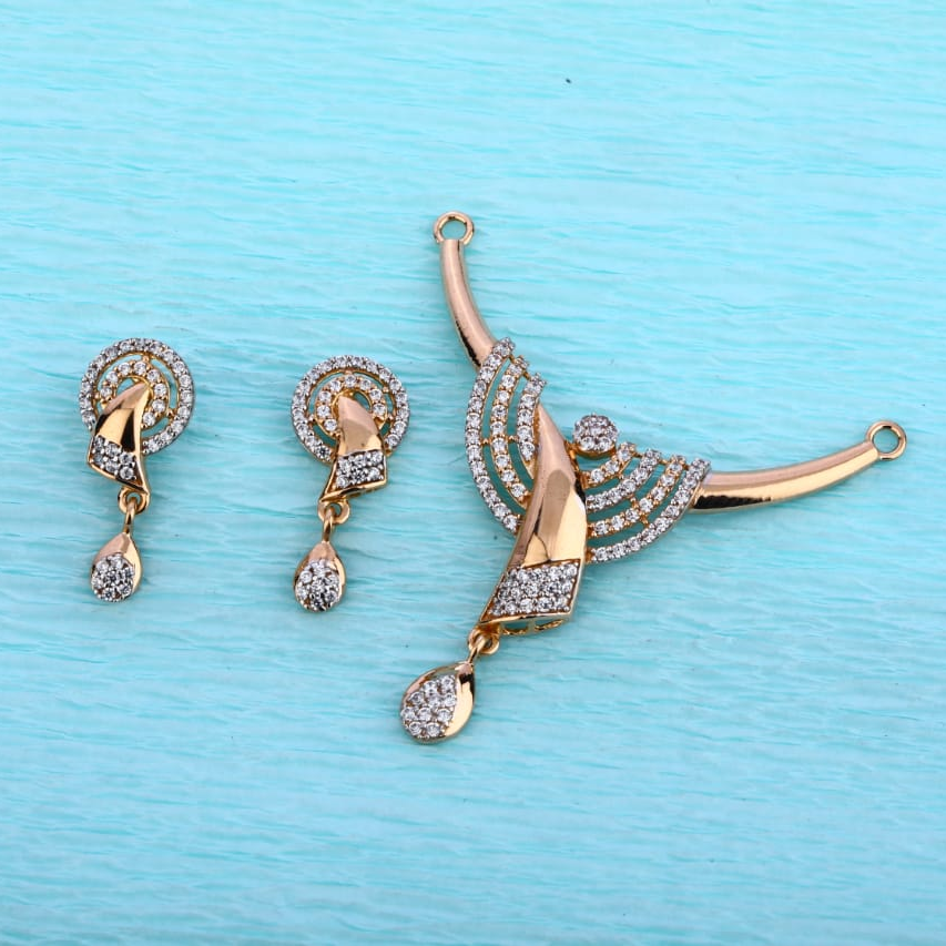 750 CZ Rose Gold Delicate Mangalsutra Pendant RMPN132