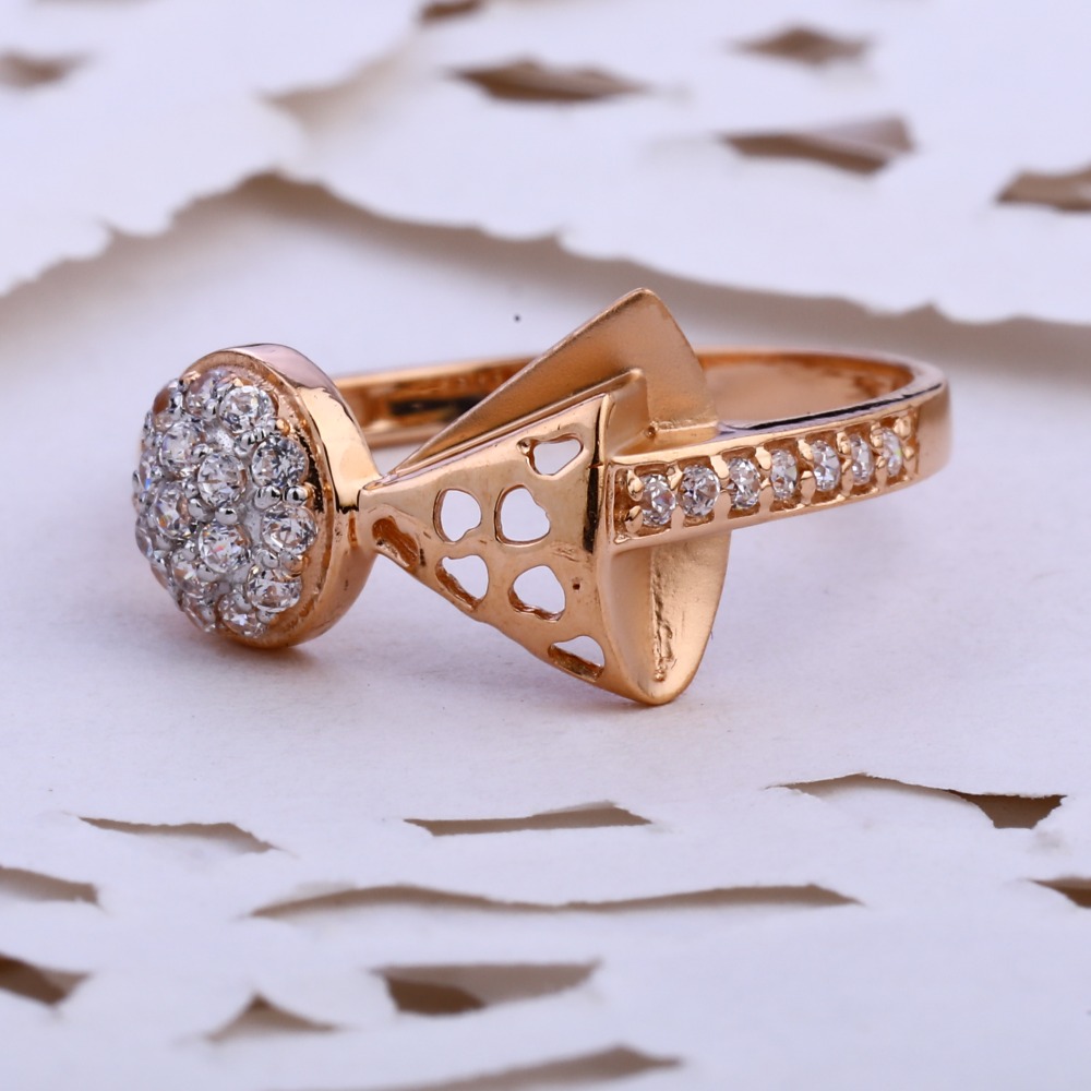 18KT CZ Rose Gold Exclusive Ring RLR855