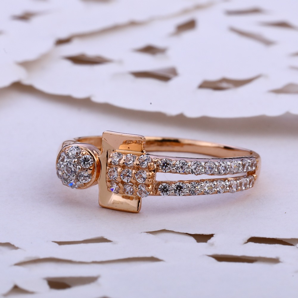 18KT CZ Rose Gold Delicate Ring RLR854