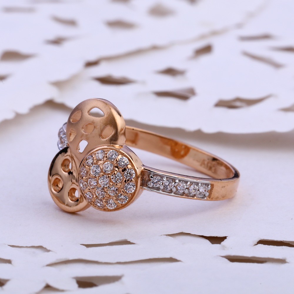18KT CZ Rose Gold Designer Ring RLR853