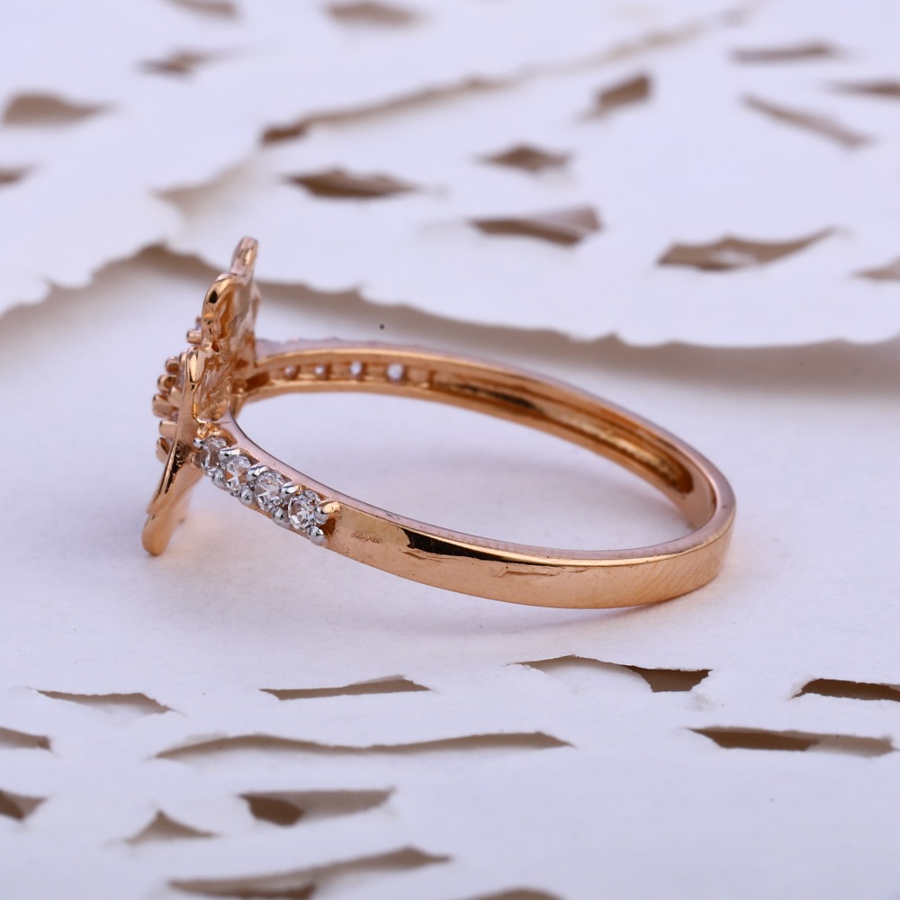 18KT CZ Rose Gold Classic Ring RLR852 - Image 2