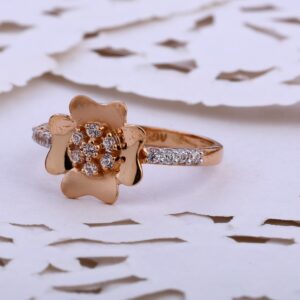18KT CZ Rose Gold Classic  Ring RLR852
