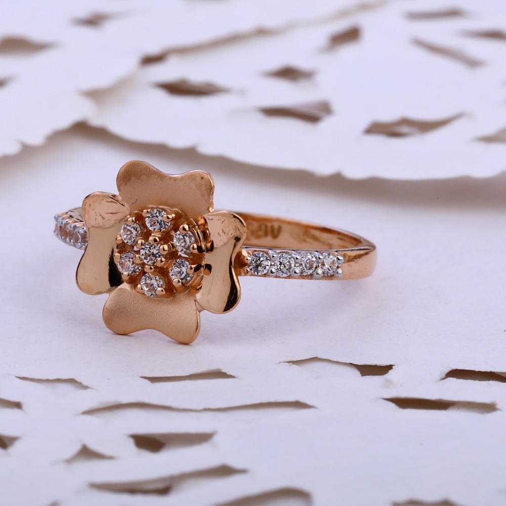 18KT CZ Rose Gold Classic  Ring RLR852