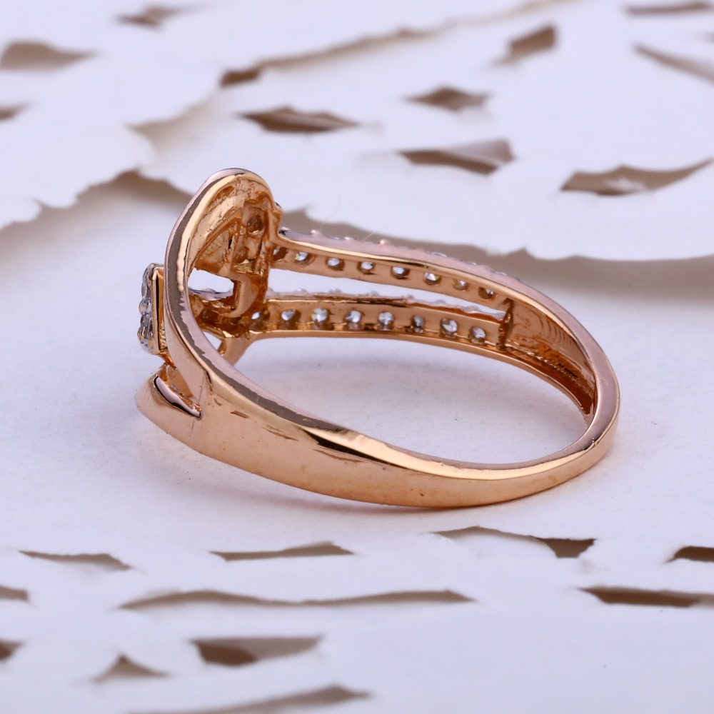 18KT CZ Rose Gold Ring RLR851 - Image 2