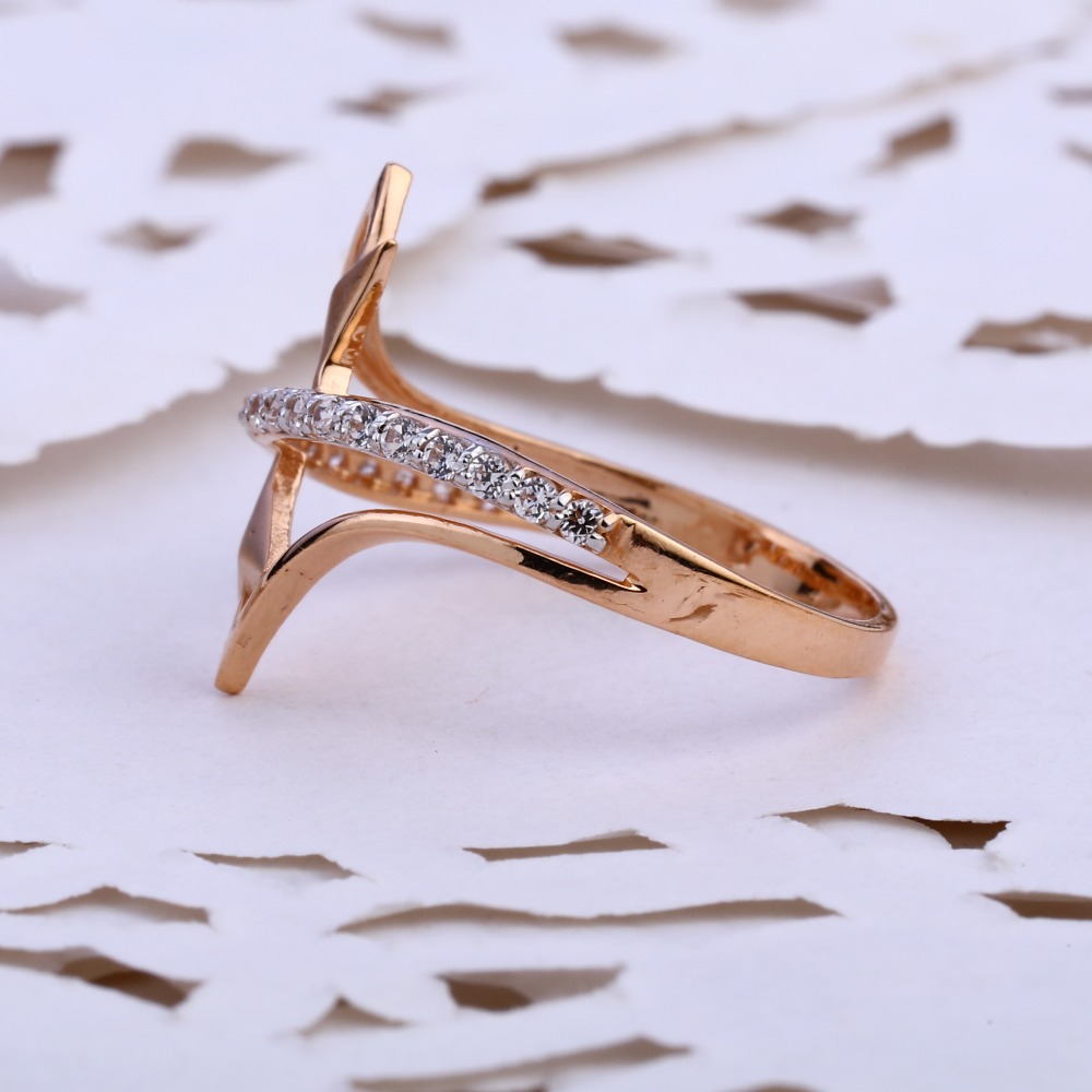 18KT CZ Rose Gold Stylish Hallmark Ring RLR850 - Image 2