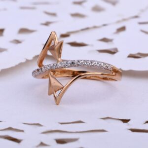18KT CZ  Rose Gold Stylish Hallmark Ring RLR850