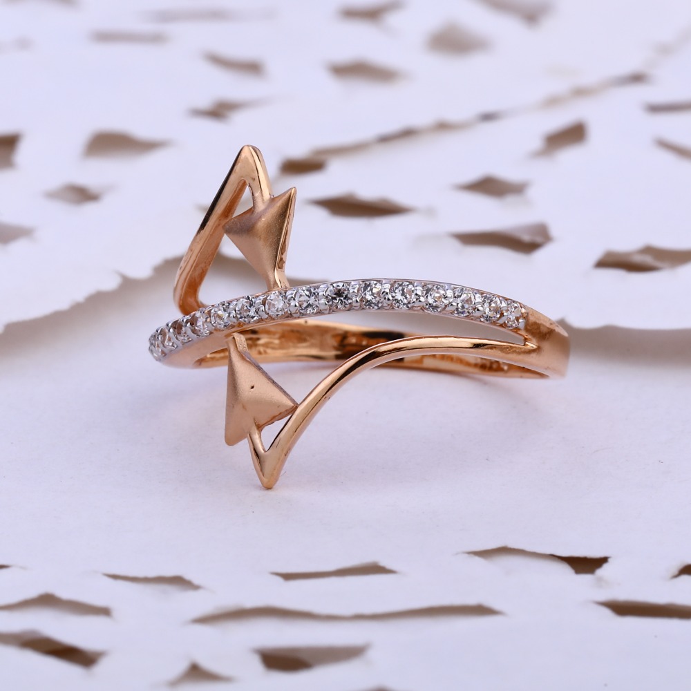 18KT CZ  Rose Gold Stylish Hallmark Ring RLR850
