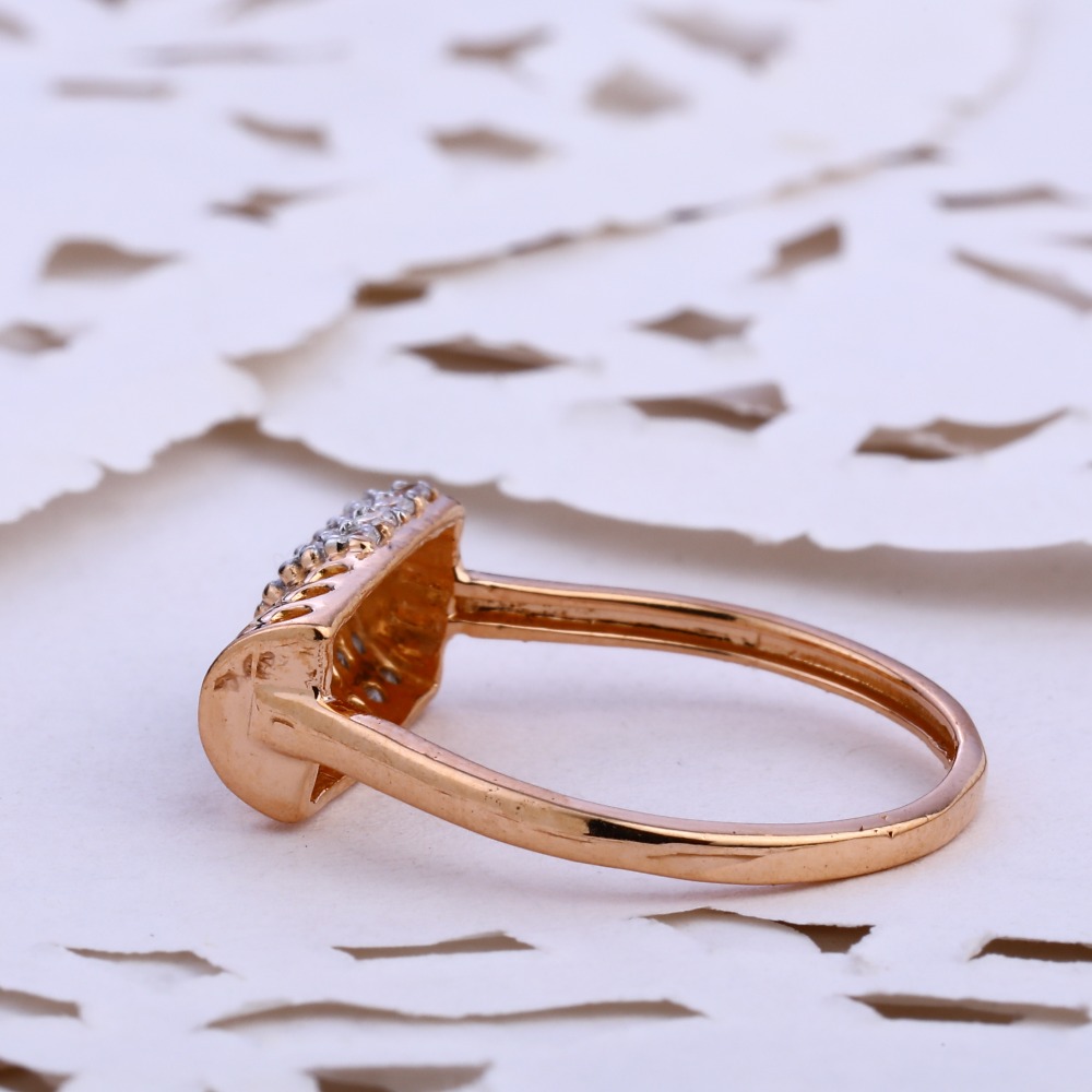 18KT CZ Rose Gold Fancy Hallmark Ring RLR848 - Image 2