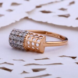 18KT CZ  Rose Gold Fancy Hallmark Ring RLR848