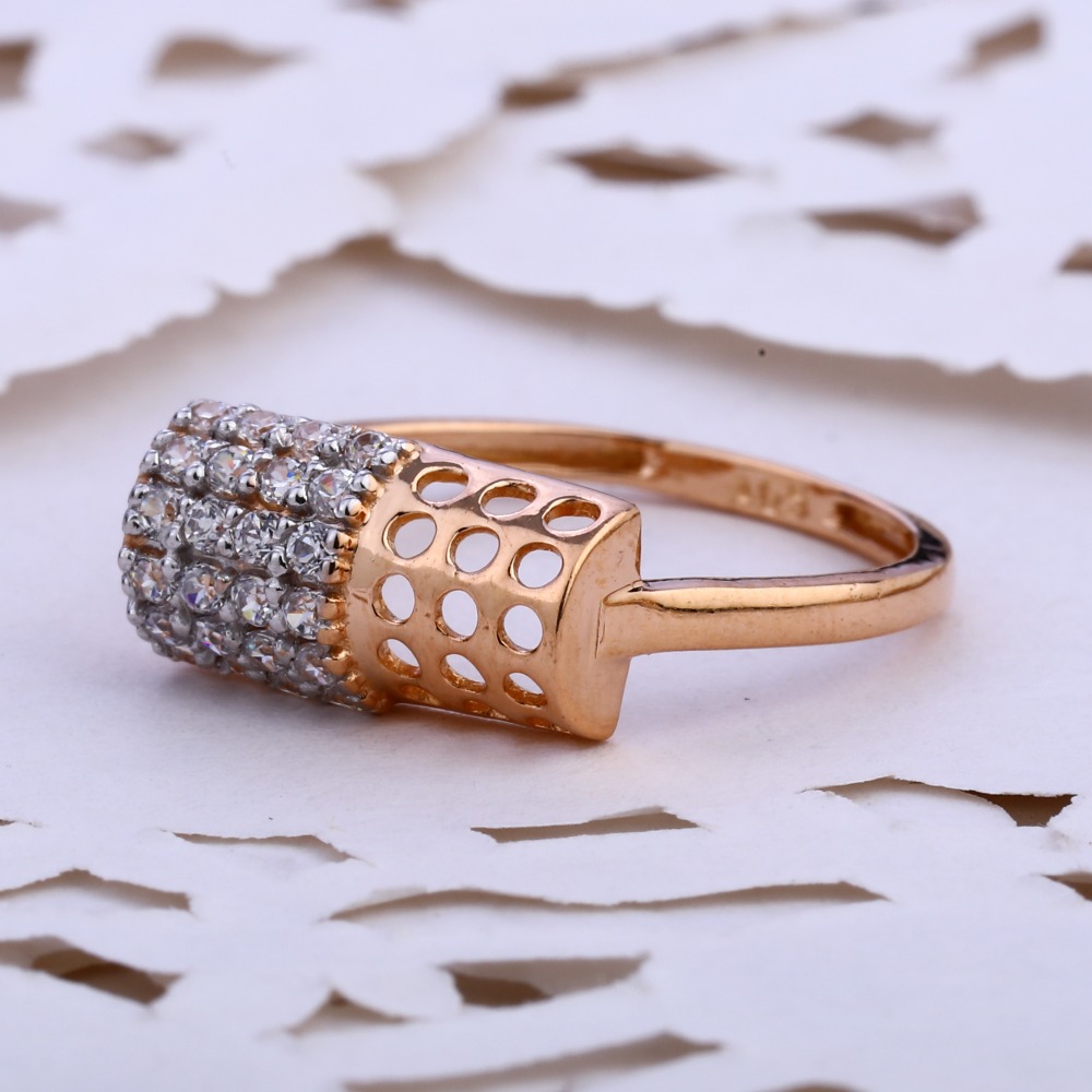 18KT CZ  Rose Gold Fancy Hallmark Ring RLR848