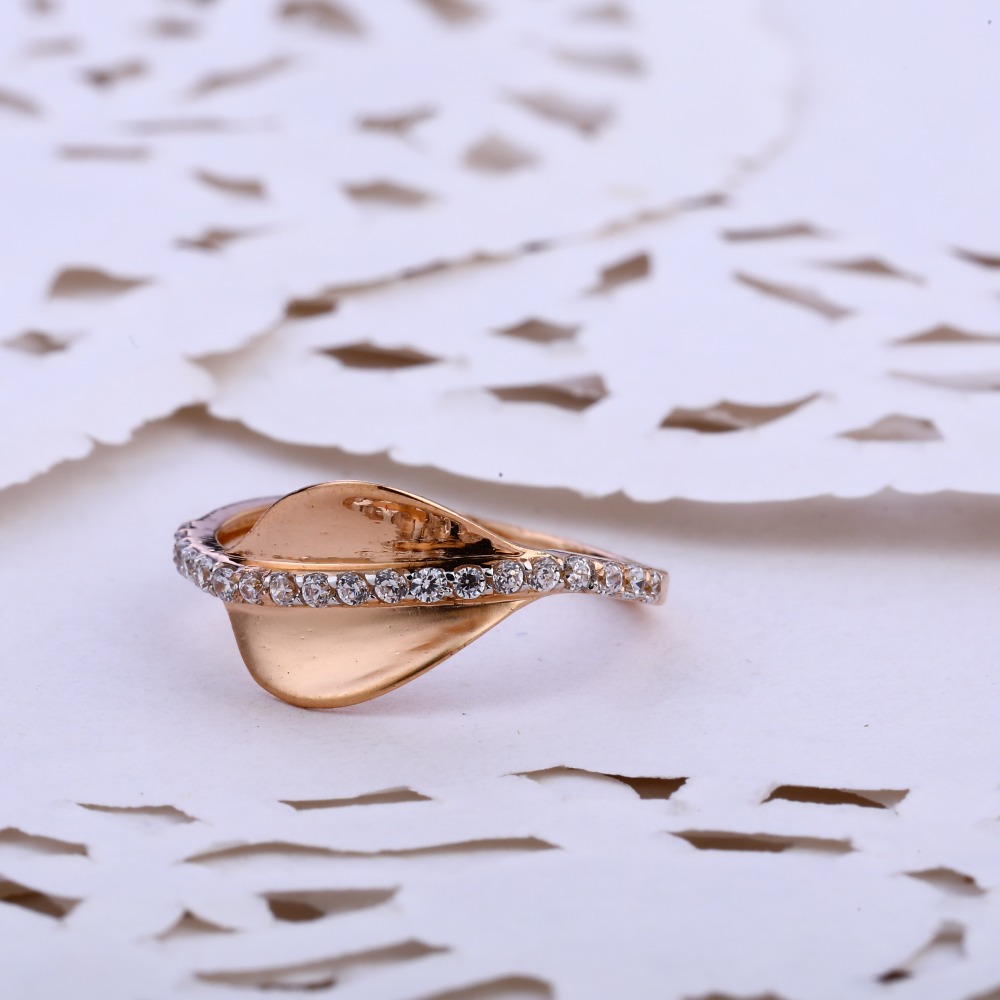 18KT CZ  Rose Gold Delicate Hallmark Ring RLR846