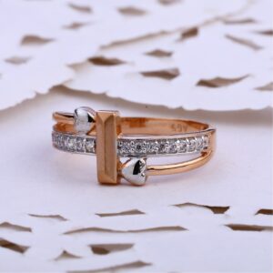 18KT CZ  Rose Gold Stylish Ladies Ring RLR842