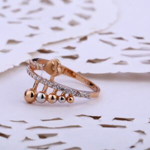 18KT CZ  Rose Gold Fancy Ladies Ring RLR840