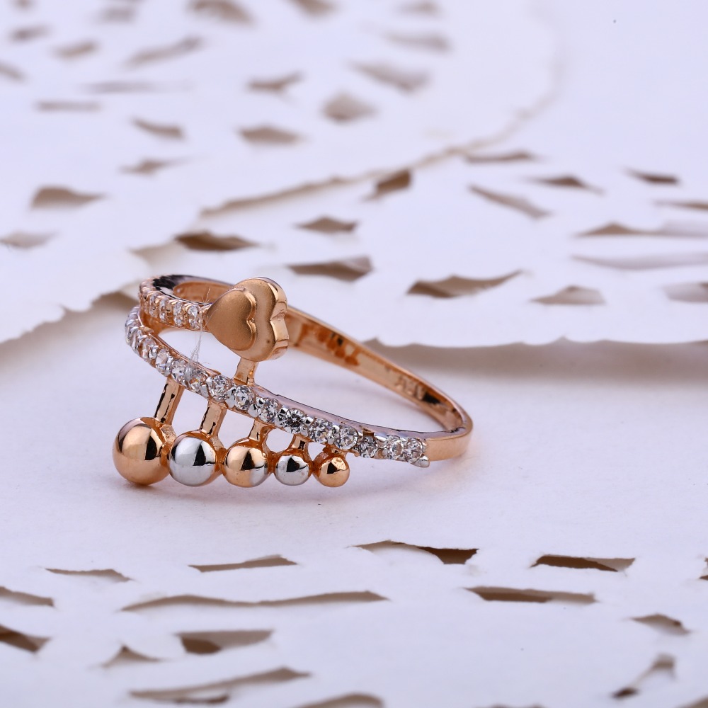 18KT CZ  Rose Gold Fancy Ladies Ring RLR840