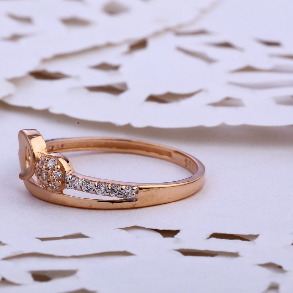 18KT CZ Rose Gold Exclusive Ladies Ring RLR839 - Image 2