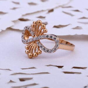 18KT CZ  Rose Gold Delicate Ladies Ring RLR838