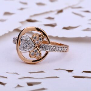 18KT CZ  Rose Gold Designer Ladies Ring RLR837