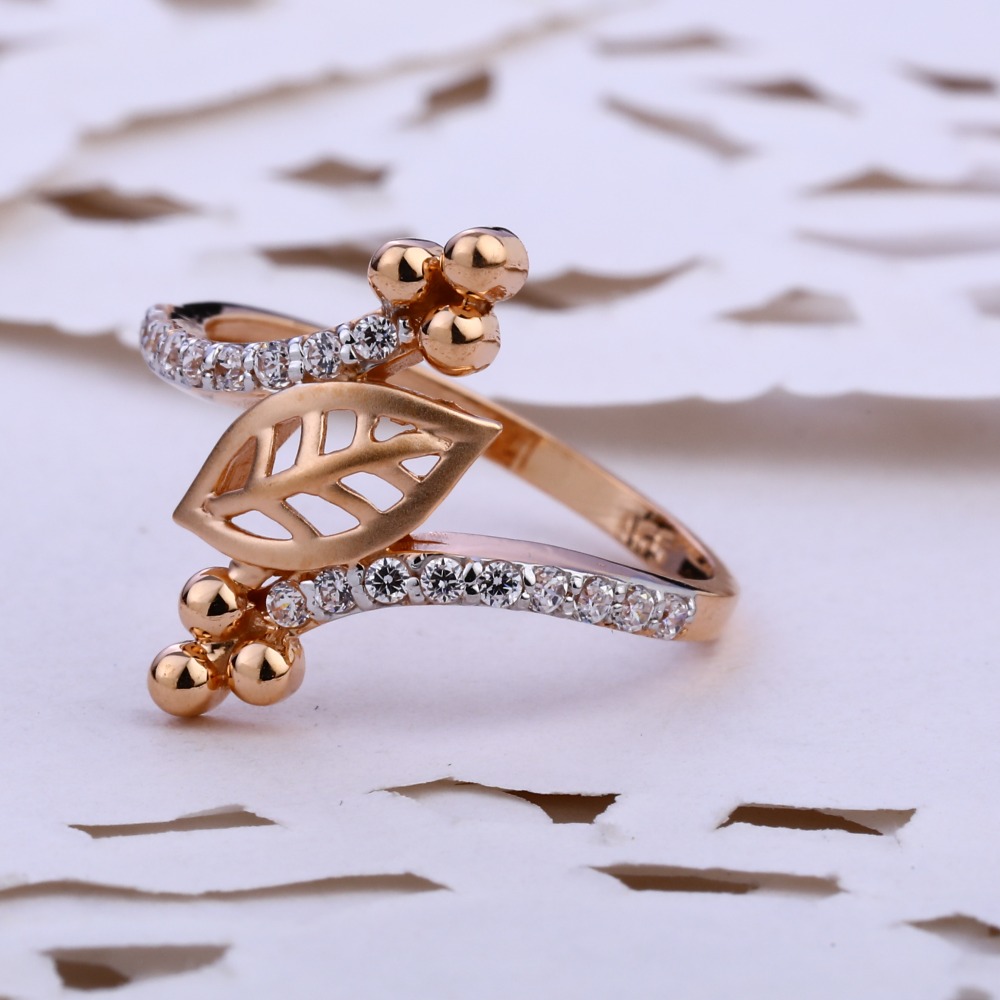 18KT CZ  Rose Gold Classic Ladies Ring RLR836
