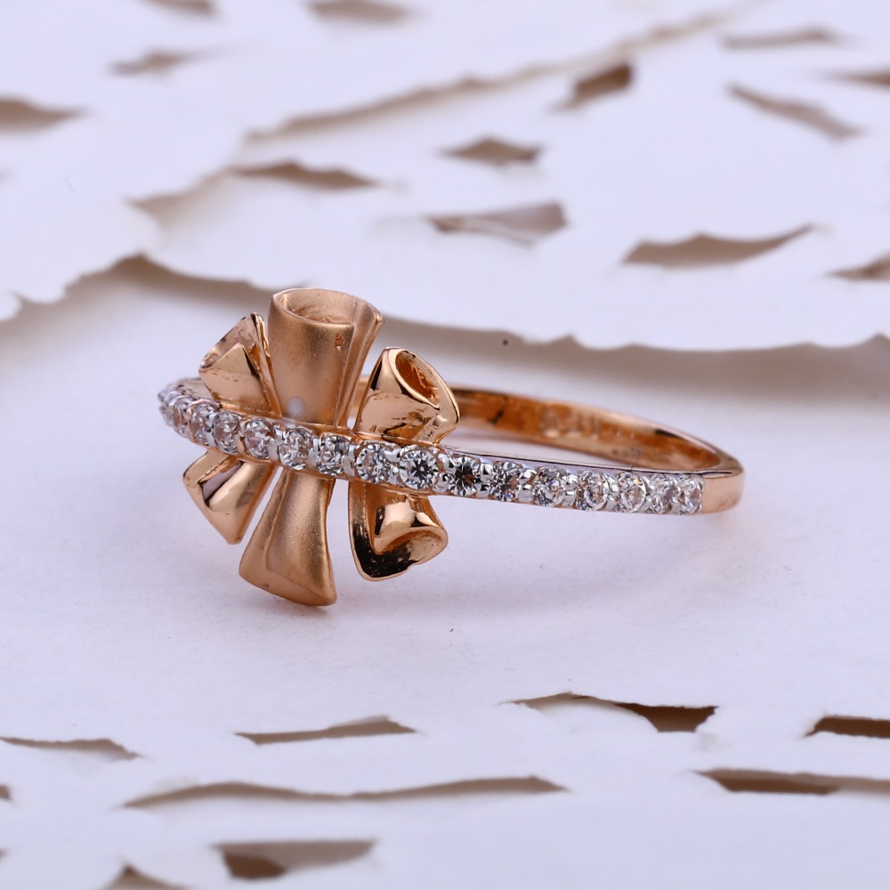 18KT CZ  Rose Gold Ladies Ring RLR835