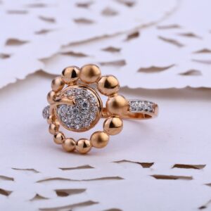 750 CZ  Rose Gold Fancy Women's Ring RLR832