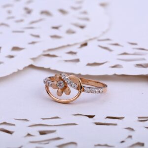 750 CZ  Rose Gold  Designer Women's Ring RLR829