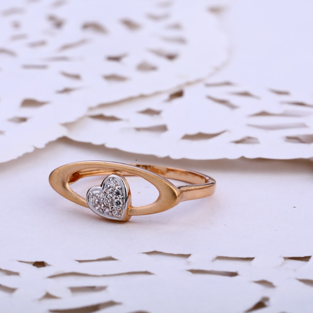 750 Rose Gold Stylish Hallmark Ladies Ring RLR826