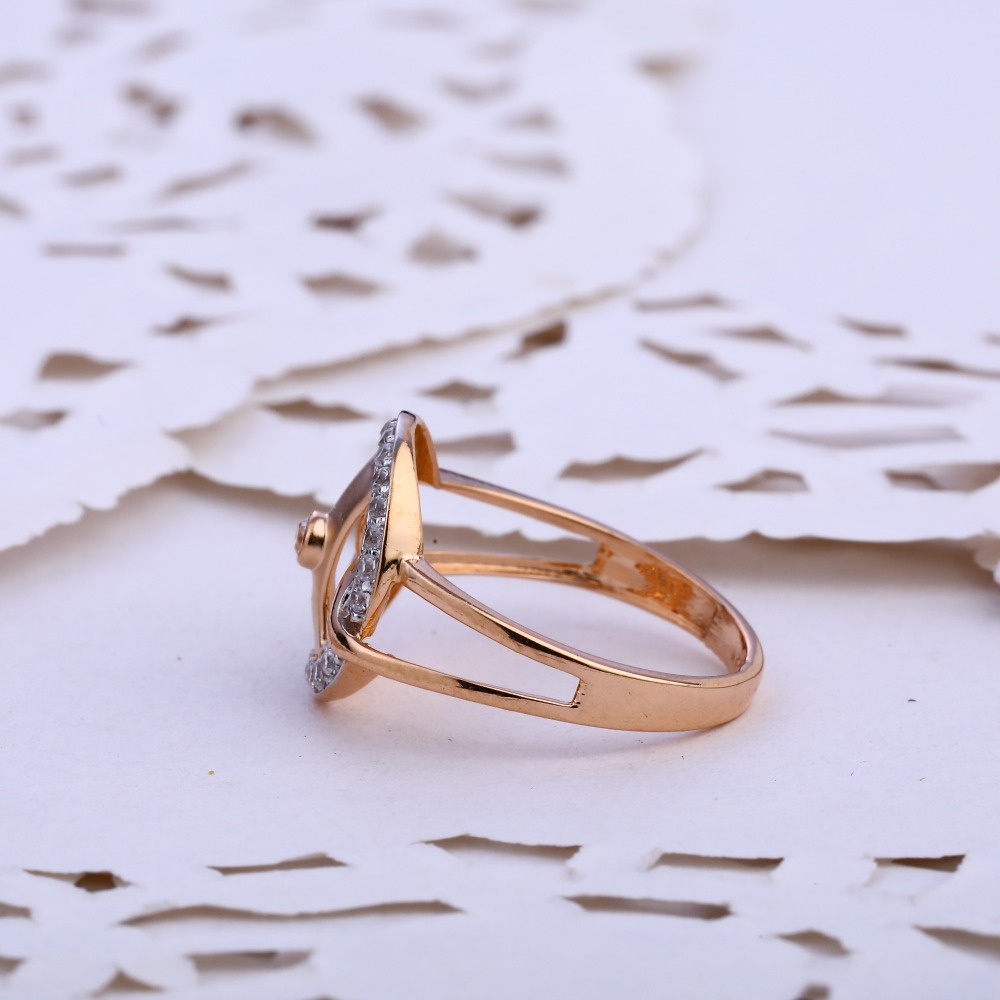 750 Rose Gold Fancy Hallmark Ladies Ring RLR824 - Image 2