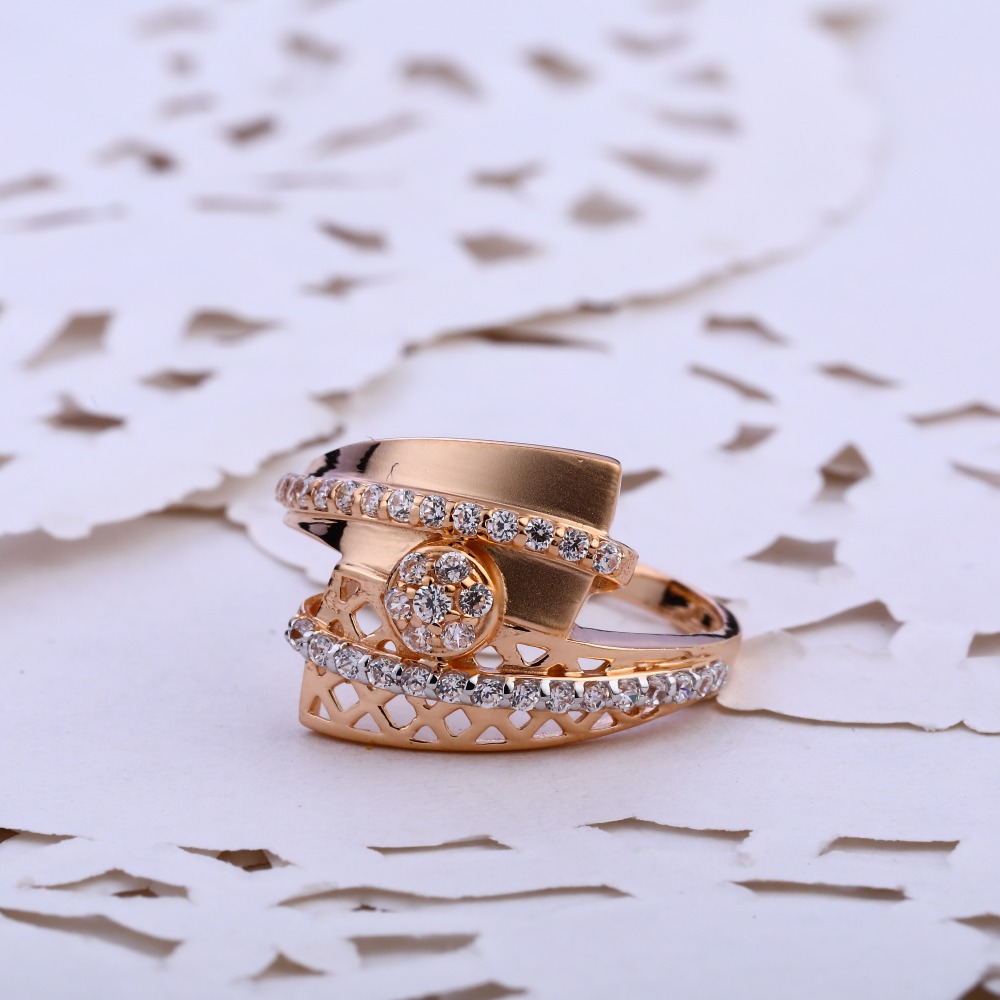 750 Rose Gold Classic Hallmark Ladies Ring RLR820