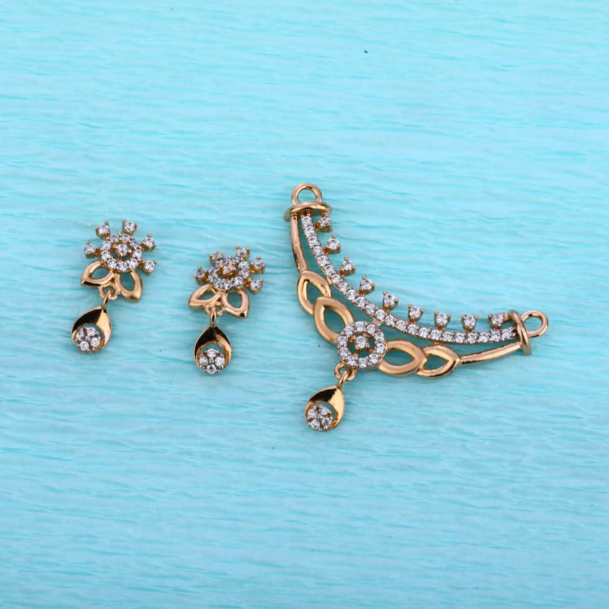 750 Rose Gold Hallmark Mangalsutra Designer Pendant RMPN142