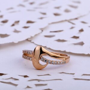 750 Rose Gold Delicate CZ Ring RLR814