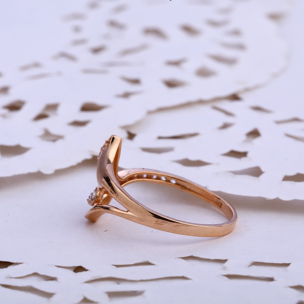 750 Rose Gold Classic CZ Ring RLR812 - Image 2