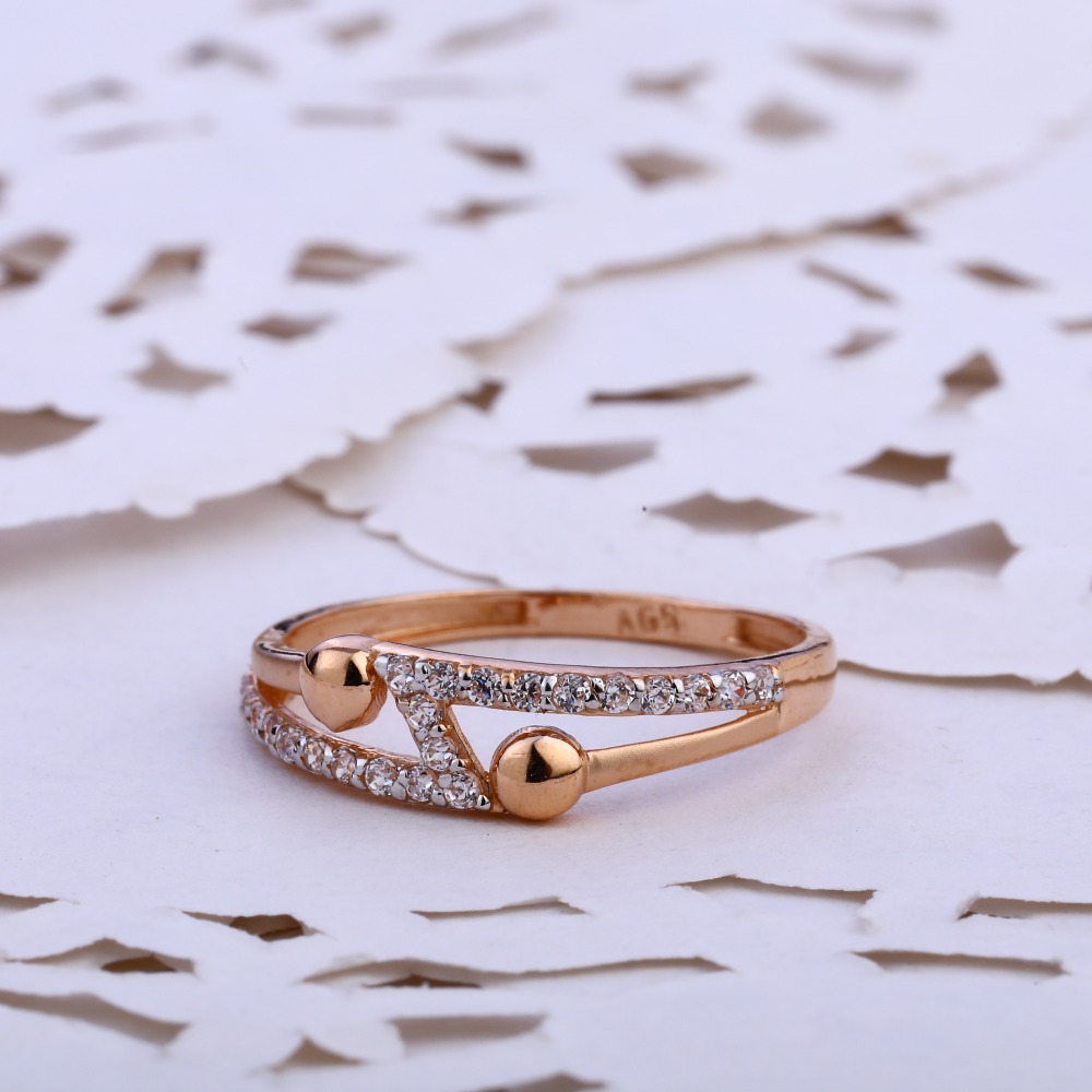 750 Rose Gold CZ Ring RLR811