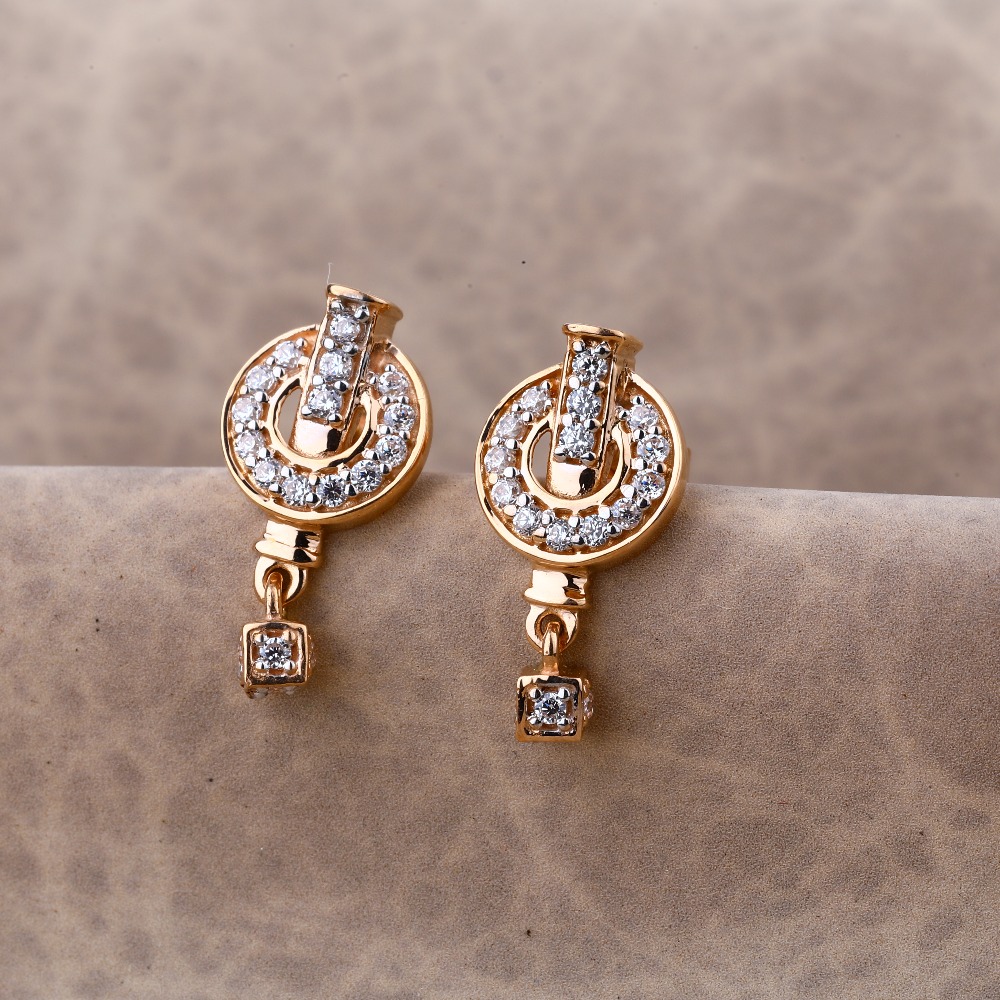 18CT Rose Gold Gorgeous Hallmark Ladies Earring RE204