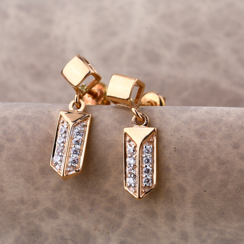18CT  Rose Gold Delicate Hallmark Ladies Earring RE201