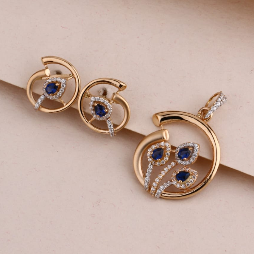 18KT Rose Gold Hallmark Ladies Pendant Set RPS210