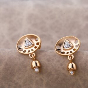 18CT  Rose Gold Designer Hallmark Ladies Earring RE200