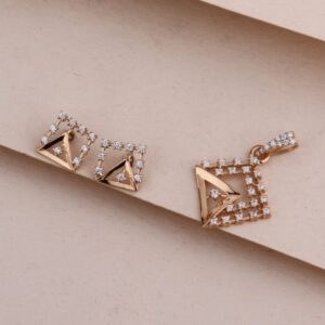 18KT Rose Gold Hallmark Delicate Ladies Pendant Set RPS211