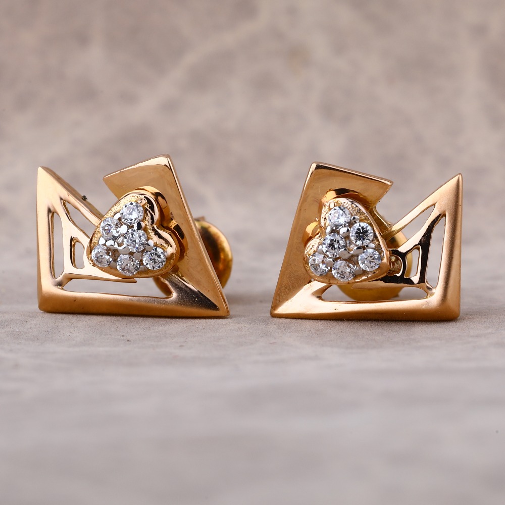 18KT Rose Gold Designer Ladies Earring RE192